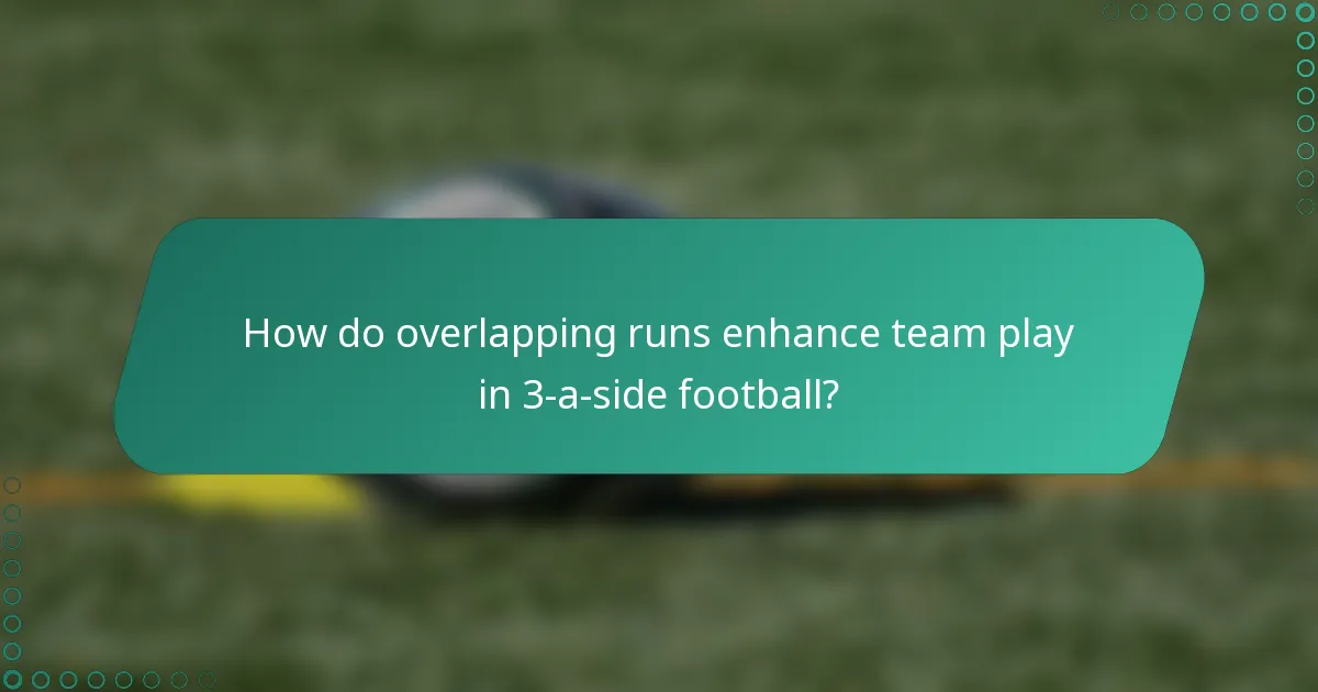 How do overlapping runs enhance team play in 3-a-side football?
