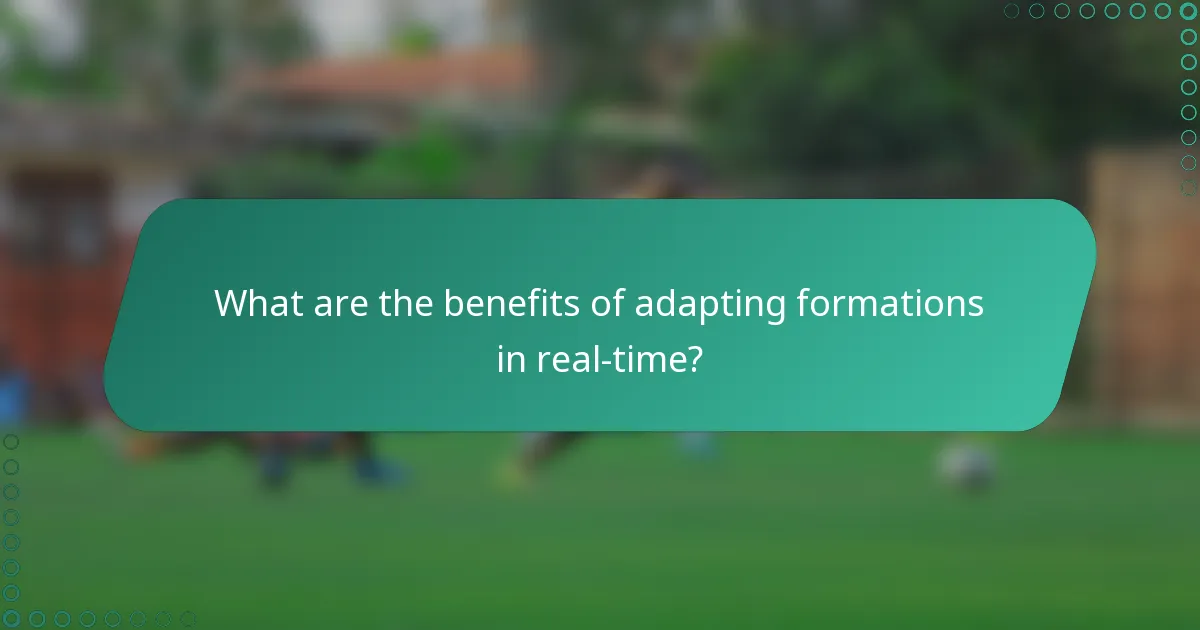 What are the benefits of adapting formations in real-time?