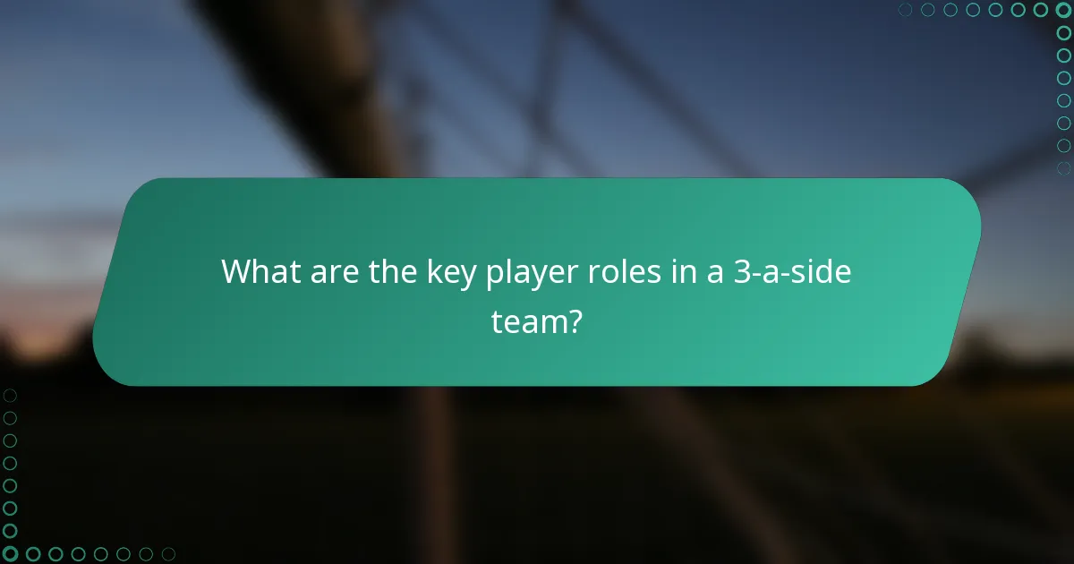 What are the key player roles in a 3-a-side team?