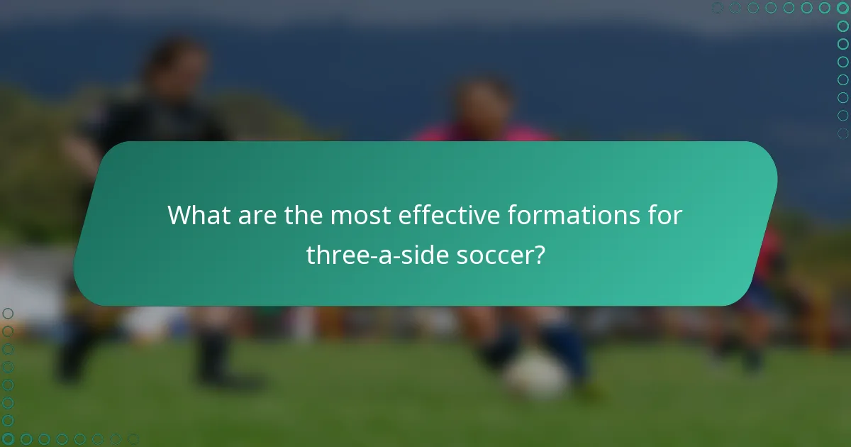 What are the most effective formations for three-a-side soccer?