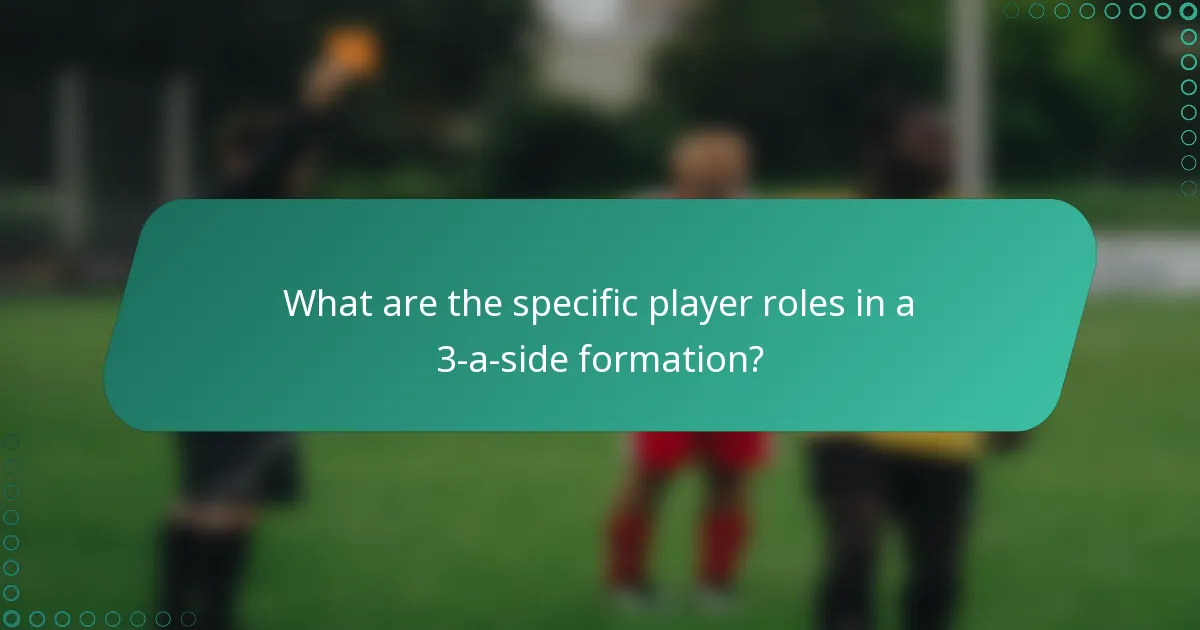 What are the specific player roles in a 3-a-side formation?